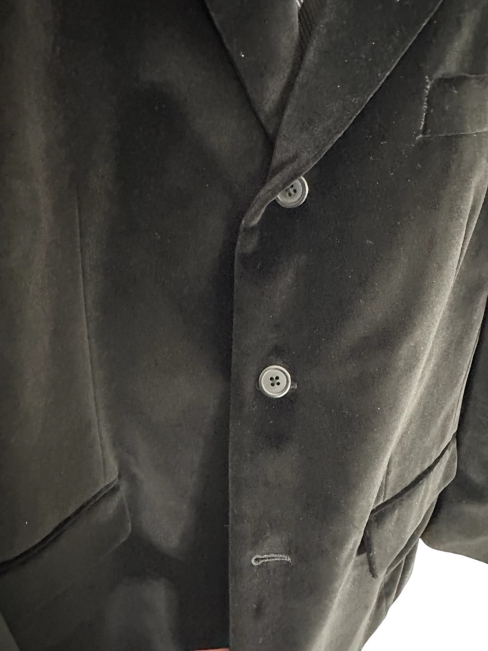 Lines Uomo Men's Black Velvet Blazer - Classic Single-Breasted Suit Jacket 44R - Picture 3 of 6